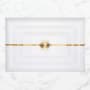 Linkasink 23" Rectangular Glass Undermount Bathroom Sink with Metal Leaf Accent White Glass with Brass