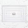 Linkasink 23" Rectangular Glass Undermount Bathroom Sink with Metal Leaf Accent White Glass with Silver