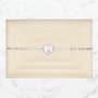 Linkasink 23" Rectangular Glass Undermount Bathroom Sink with Metal Leaf Accent Cream Glass with Silver