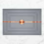 Linkasink 23" Rectangular Glass Undermount Bathroom Sink with Metal Leaf Accent Gray Glass with Copper