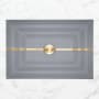 Linkasink 23" Rectangular Glass Undermount Bathroom Sink with Metal Leaf Accent Gray Glass with Gold