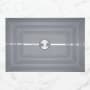 Linkasink 23" Rectangular Glass Undermount Bathroom Sink with Metal Leaf Accent Gray Glass with Silver