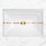 Linkasink 20" Rectangular Glass Undermount Bathroom Sink with Metal Leaf Accent White Glass with Brass