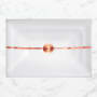 Linkasink 20" Rectangular Glass Undermount Bathroom Sink with Metal Leaf Accent White Glass with Copper