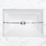 Linkasink 20" Rectangular Glass Undermount Bathroom Sink with Metal Leaf Accent White Glass with Silver