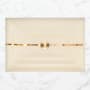 Linkasink 20" Rectangular Glass Undermount Bathroom Sink with Metal Leaf Accent Cream Glass with Brass