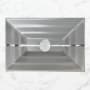 Linkasink 20" Rectangular Glass Undermount Bathroom Sink with Metal Leaf Accent Gray Glass with Silver