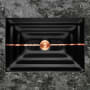 Linkasink 20" Rectangular Glass Undermount Bathroom Sink with Metal Leaf Accent Black Glass with Copper