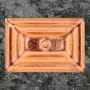 Linkasink 23" Rectangular Glass Undermount Bathroom Sink with Metal Leaf Accent Glass with Copper