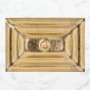 Linkasink 23" Rectangular Glass Undermount Bathroom Sink with Metal Leaf Accent Glass with Gold