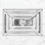 Linkasink 23" Rectangular Glass Undermount Bathroom Sink with Metal Leaf Accent Glass with Silver