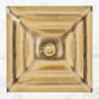 Linkasink 16-1/2" Square Glass Undermount Bathroom Sink with Metal Leaf Accent Glass with Gold