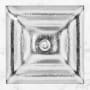 Linkasink 16-1/2" Square Glass Undermount Bathroom Sink with Metal Leaf Accent Glass with Silver