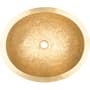 Linkasink Cast Bronze 18-1/2" Oval Yellow Bronze Vessel Bathroom Sink Unlacquered Brass