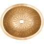 Linkasink Cast Bronze 18-1/2" Oval Yellow Bronze Drop In, Undermount, or Vessel Bathroom Sink Vintage Brass