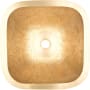 Linkasink Cast Bronze 16" Square Bronze Drop In or Undermount Bathroom Sink Unlacquered Brass