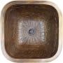 Linkasink Cast Bronze 21" Square Bronze Drop In or Undermount Bathroom Sink Antique Bronze