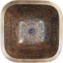 Linkasink Cast Bronze 16" Square Bronze Drop In or Undermount Bathroom Sink Antique Bronze