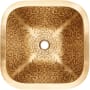 Linkasink Cast Bronze 16" Square Bronze Drop In or Undermount Bathroom Sink Vintage Brass