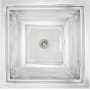 Linkasink Vintage Jeweler 16" Square Drop In or Undermount Bathroom Sink Polished Stainless Steel