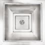 Linkasink Vintage Jeweler 16" Square Drop In or Undermount Bathroom Sink Satin Stainless Steel