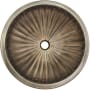 Linkasink Cast Bronze 13-3/4" Circular Yellow Bronze Drop In or Undermount Bathroom Sink Antique Bronze