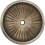 Linkasink Cast Bronze 17" Circular Yellow Bronze Drop In or Undermount Bathroom Sink Antique Bronze