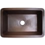 Linkasink 25" Undermount Single Basin Hammered Copper Kitchen Sink Dark Bronze