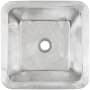 Linkasink Smooth Small Square 16" Square Brass Drop In Bathroom Sink Polished Stainless Steel
