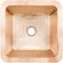 Linkasink Smooth Small Square 16" Square Brass Drop In Bathroom Sink Satin Unlacquered Rose Gold / Copper