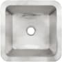 Linkasink Smooth Small Square 16" Square Brass Drop In Bathroom Sink Satin Stainless Steel