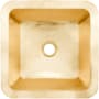 Linkasink Smooth Small Square 16" Square Brass Drop In Bathroom Sink Satin Unlacquered Brass