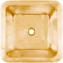Linkasink Smooth Small Square 16" Square Brass Drop In Bathroom Sink Polished Unlacquered Brass