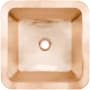 Linkasink Smooth Small Square 16" Square Brass Drop In Bathroom Sink Satin Unlacquered Rose Gold / Copper