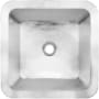 Linkasink Smooth Small Square 16" Square Brass Drop In Bathroom Sink Satin Stainless Steel