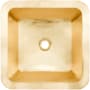 Linkasink Smooth Small Square 16" Square Brass Drop In Bathroom Sink Satin Unlacquered Brass