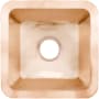 Linkasink Smooth Small Square 16" Square Brass Drop In Bathroom Sink Satin Unlacquered Rose Gold / Copper