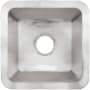 Linkasink Smooth Small Square 16" Square Brass Drop In Bathroom Sink Satin Stainless Steel