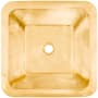 Linkasink Smooth Large Square 20" Square Brass Drop In Bathroom Sink Polished Unlacquered Brass