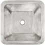 Linkasink Smooth Large Square 20" Square Brass Drop In Bathroom Sink Polished Stainless Steel