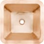 Linkasink Smooth Large Square 20" Square Brass Drop In Bathroom Sink Satin Unlacquered Rose Gold / Copper