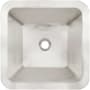 Linkasink Smooth Large Square 20" Square Brass Drop In Bathroom Sink Satin Stainless Steel