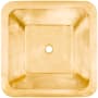 Linkasink Smooth Large Square 20" Square Brass Drop In Bathroom Sink Polished Unlacquered Brass
