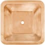 Linkasink Smooth Large Square 20" Square Brass Drop In Bathroom Sink Polished Unlacquered Rose Gold / Copper