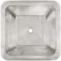 Linkasink Smooth Large Square 20" Square Brass Drop In Bathroom Sink Polished Stainless Steel