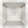 Linkasink Smooth Large Square 20" Square Brass Drop In Bathroom Sink Satin Stainless Steel