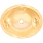 Linkasink Smooth Small Oval 17-1/2" Oval Brass Drop In Bathroom Sink Polished Unlacquered Brass