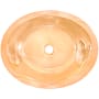 Linkasink Smooth Small Oval 17-1/2" Oval Brass Drop In Bathroom Sink Polished Unlacquered Rose Gold