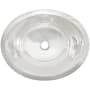 Linkasink Smooth Small Oval 17-1/2" Oval Brass Drop In Bathroom Sink Polished Stainless Steel