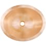 Linkasink Smooth Small Oval 17-1/2" Oval Brass Drop In Bathroom Sink Satin Unlacquered Rose Gold